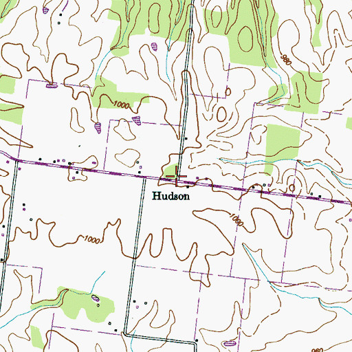 Topographic Map of Hudson, TN