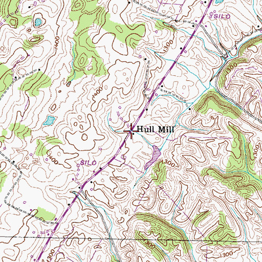 Topographic Map of Hull Mill, TN