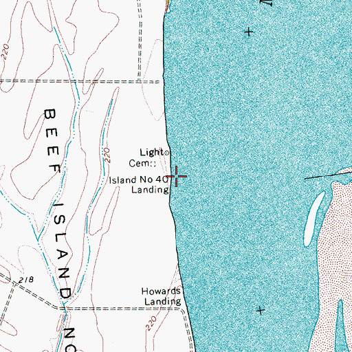 Topographic Map of Island Number Forty Landing, TN