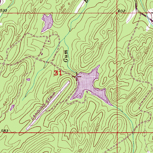Topographic Map of Crim Lake Dam, AL