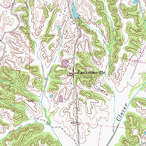 Topographic Map of Jacksonville, TN