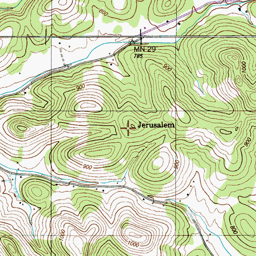 Topographic Map of Jerusalem, TN