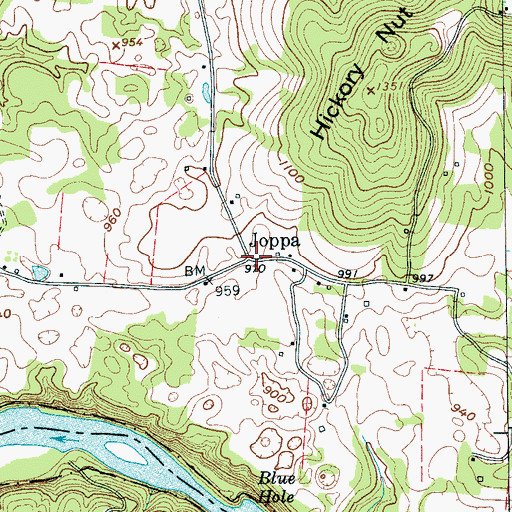 Topographic Map of Joppa, TN