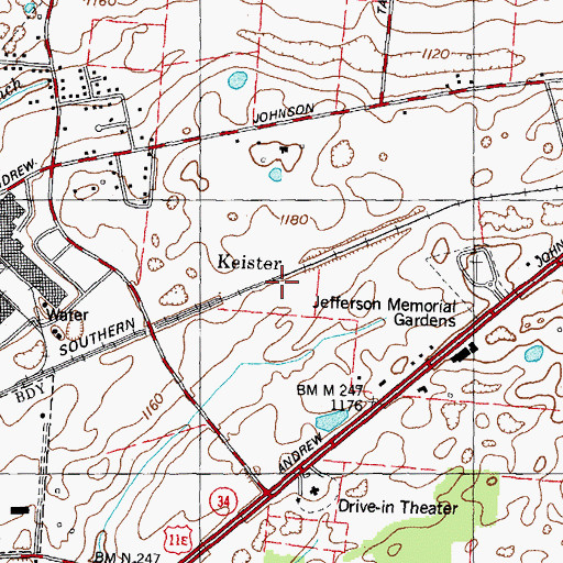 Topographic Map of Keister, TN