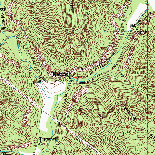 Topographic Map of Ketchen, TN