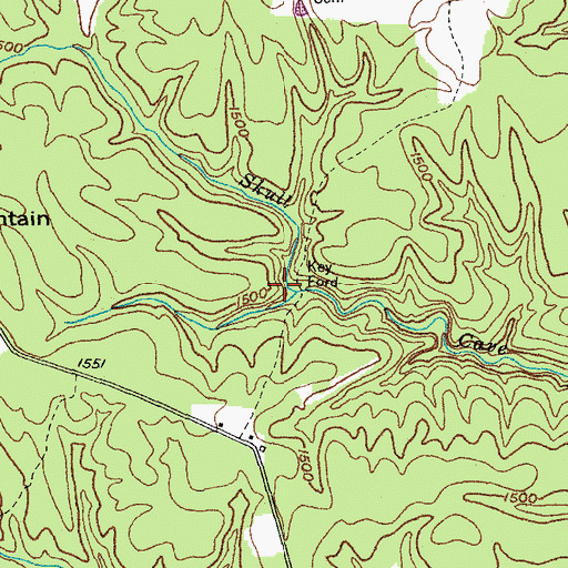 Topographic Map of Key Ford, TN