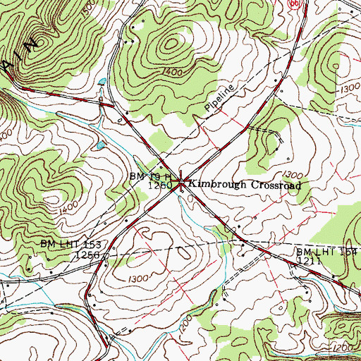 Topographic Map of Kimbrough Crossroad, TN