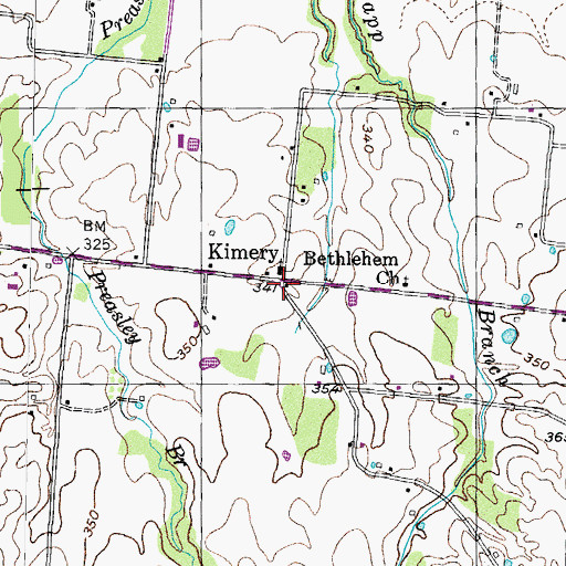 Topographic Map of Kimery, TN