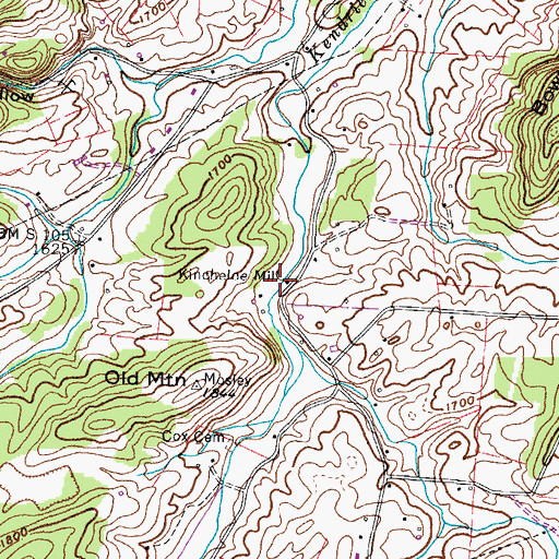 Topographic Map of Kincheloe Mill, TN
