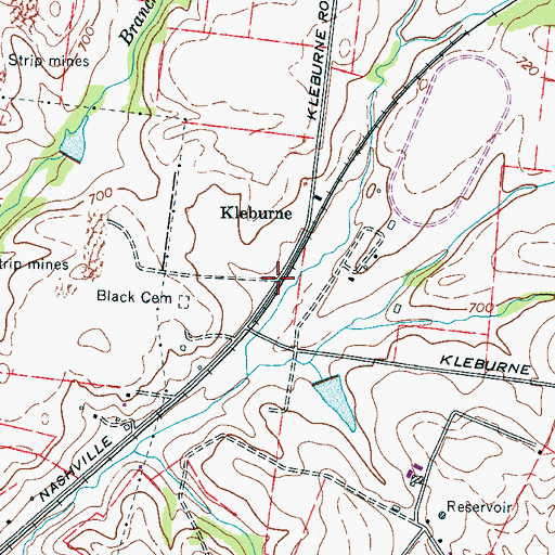 Topographic Map of Kleburne, TN