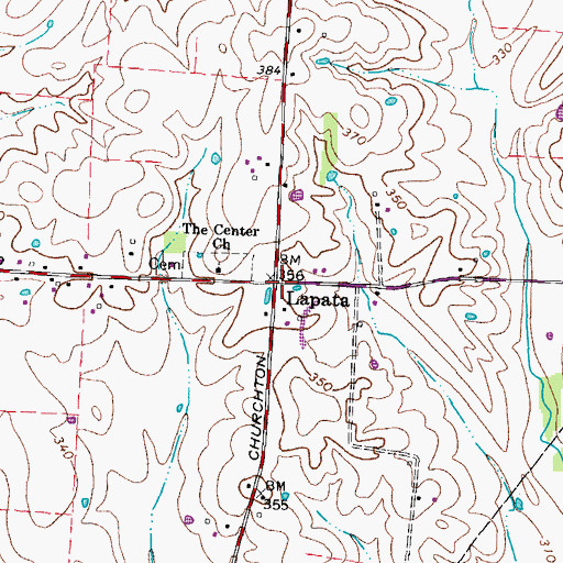 Topographic Map of Lapata, TN