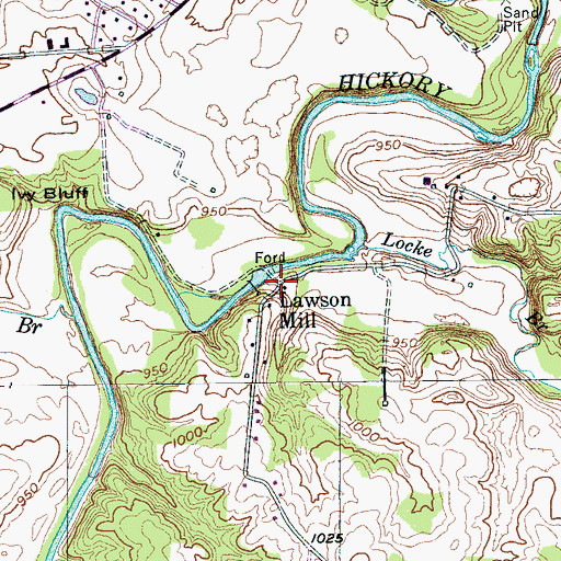 Topographic Map of Lawson Mill, TN