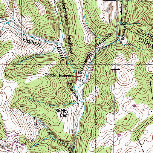 Topographic Map of Little Barren, TN
