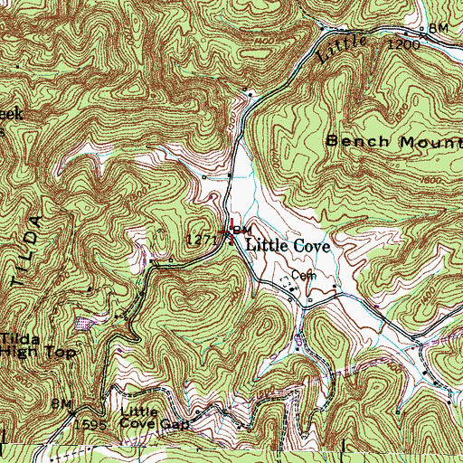 Topographic Map of Little Cove, TN
