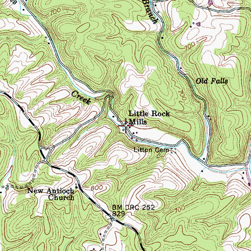 Topographic Map of Little Rock Mills, TN