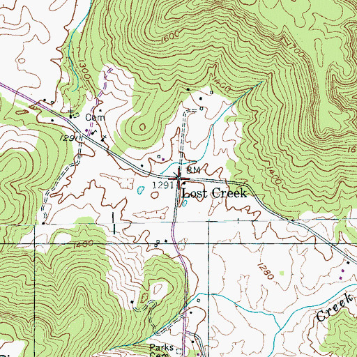 Topographic Map of Lost Creek, TN