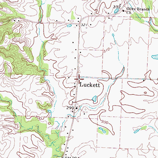 Topographic Map of Luckett, TN
