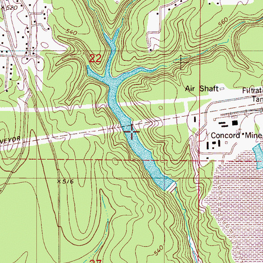 Topographic Map of Concord Mine Lake, AL