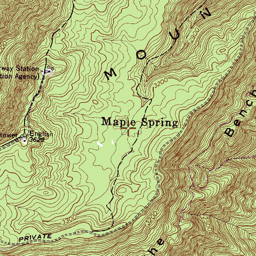 Topographic Map of Maple Spring, TN