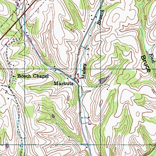 Topographic Map of Marbuts, TN