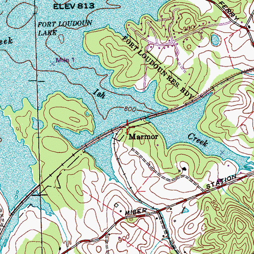 Topographic Map of Marmor, TN
