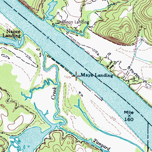 Topographic Map of Mays Landing, TN