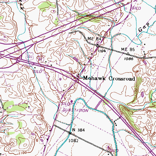 Topographic Map of Mohawk Crossroad, TN