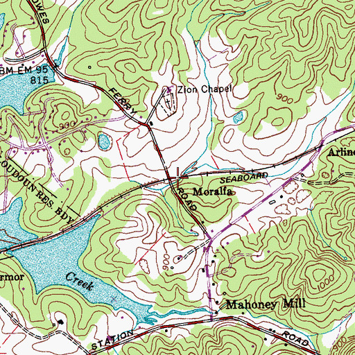 Topographic Map of Moralfa, TN