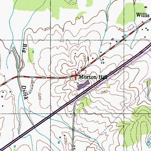 Topographic Map of Morton Hill, TN