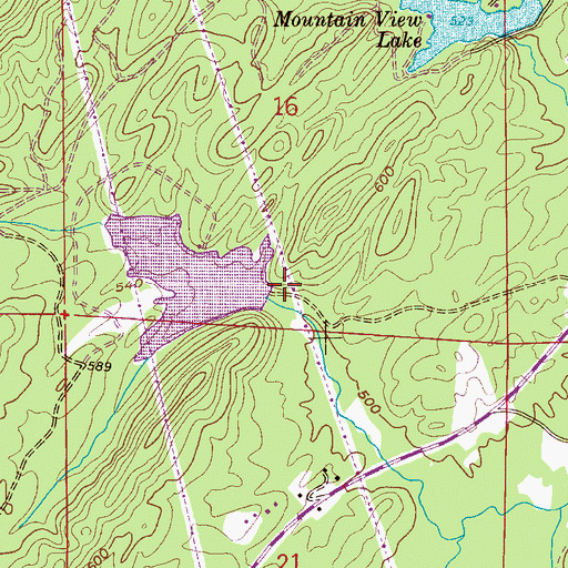 Topographic Map of Yielding Lake Dam, AL