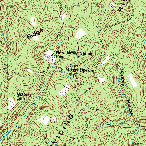 Topographic Map of Mossy Spring, TN