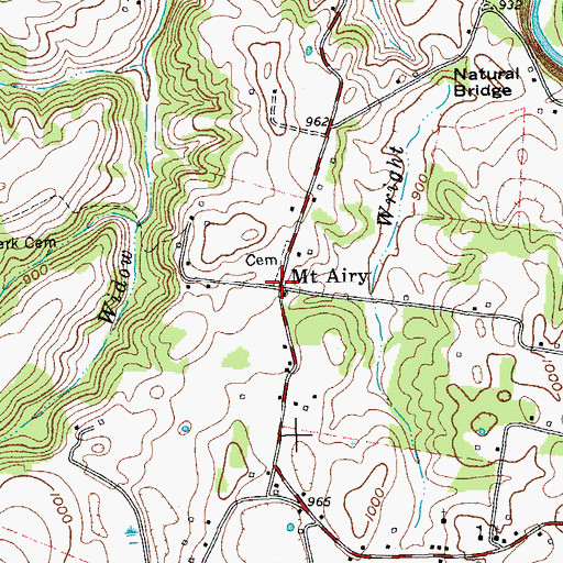 Topographic Map of Mount Airy, TN