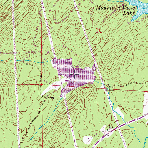 Topographic Map of Yielding Lake, AL