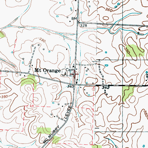 Topographic Map of Mount Orange, TN