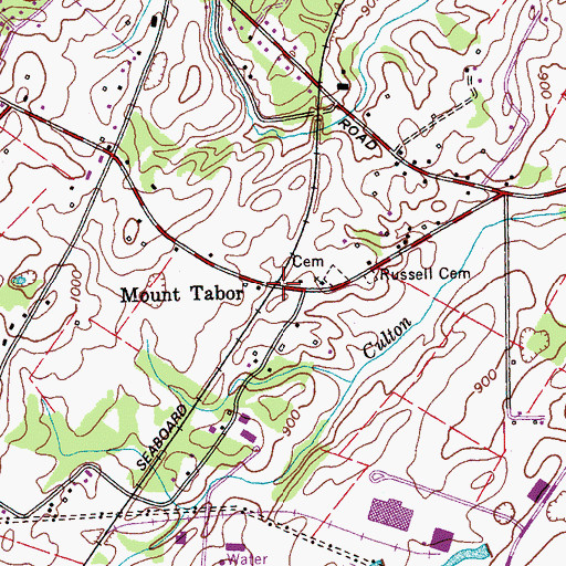 Topographic Map of Mount Tabor, TN