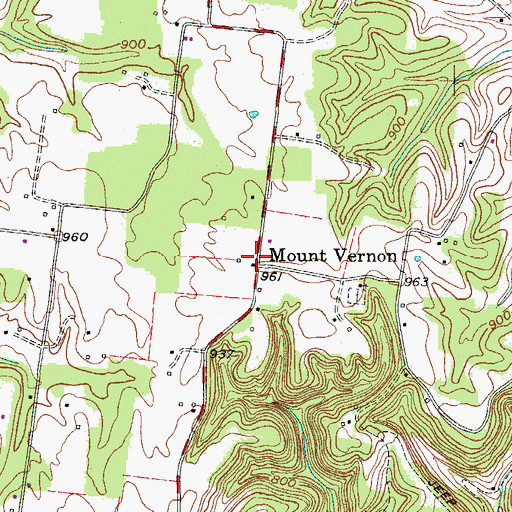 Topographic Map of Mount Vernon, TN