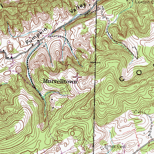 Topographic Map of Murrelltown, TN