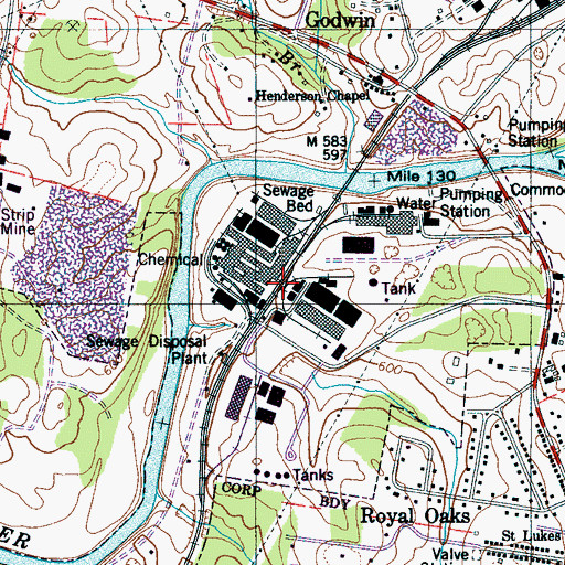Topographic Map of Natco, TN