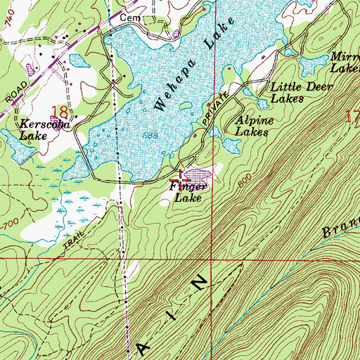 Topographic Map of Finger Lake Dam, AL