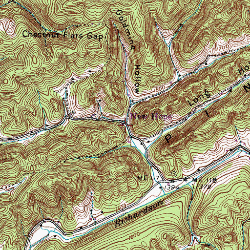 Topographic Map of New Hope, TN