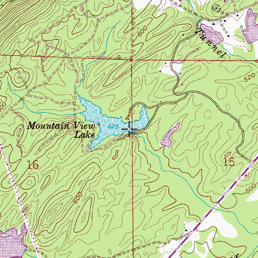 Topographic Map of Pless Lake Dam, AL