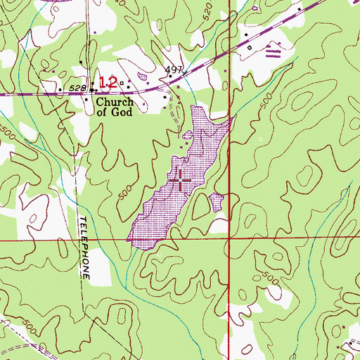 Topographic Map of Baggetts Lake, AL