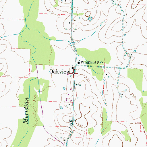 Topographic Map of Oakview, TN