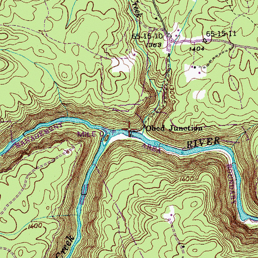 Topographic Map of Obed Junction, TN