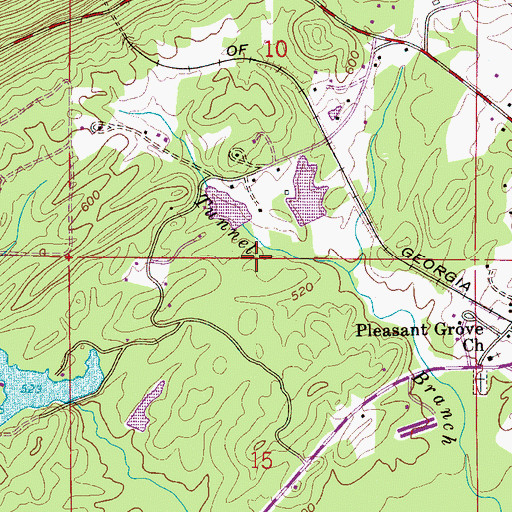 Topographic Map of Davis Lake Dam Number Two, AL