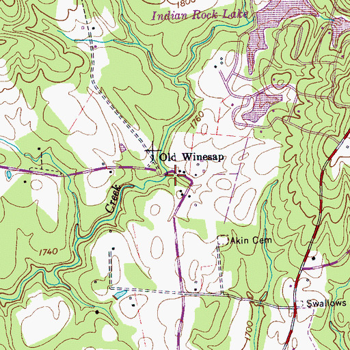 Topographic Map of Old Winesap, TN