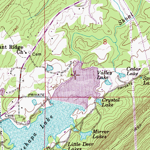 Topographic Map of Lake Wehapa Dam, AL