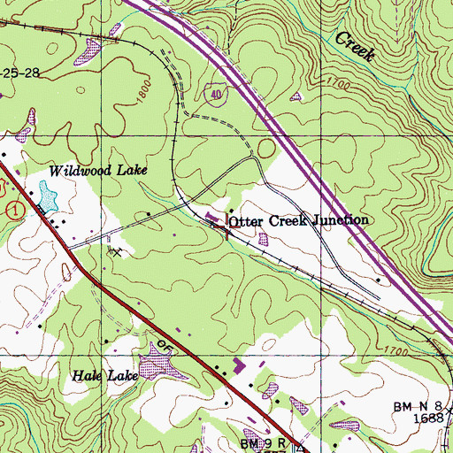 Topographic Map of Otter Creek Junction, TN