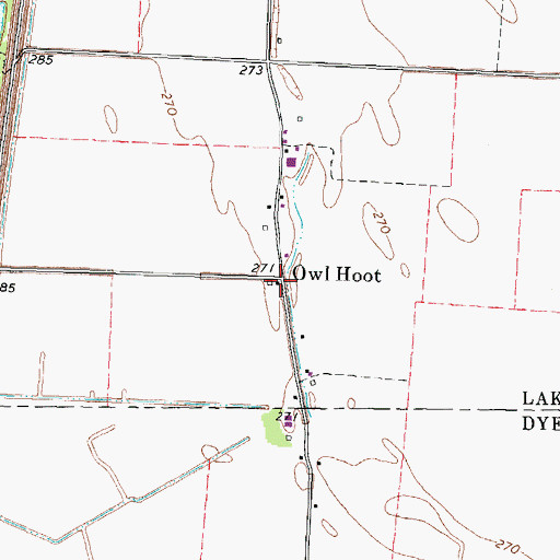 Topographic Map of Owl Hoot, TN
