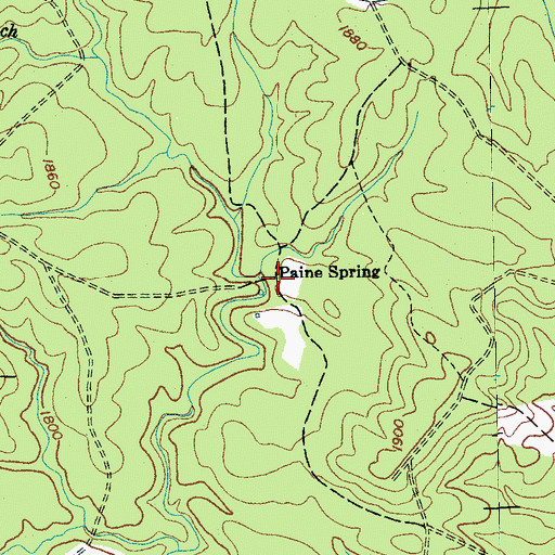 Topographic Map of Paine Spring, TN
